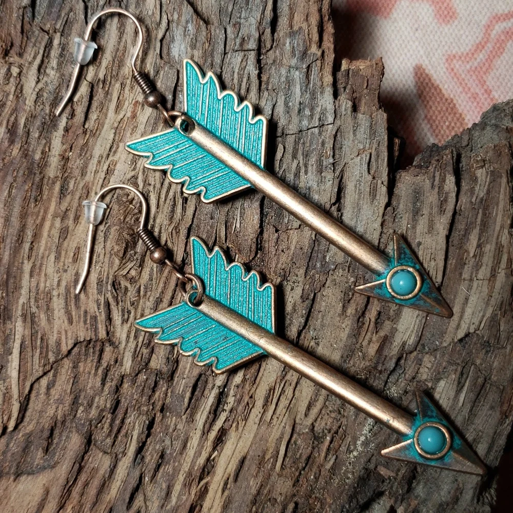 (B) Arrow Earrings Southwestern Western Native American Flechas Boho Cowgirl - Picture 13 of 14